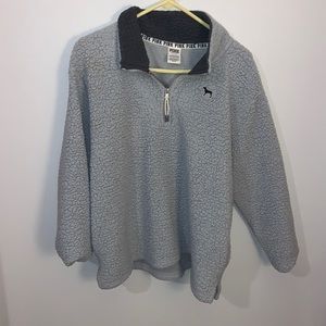 Victoria’s Secret pink grey fuzzy pullover